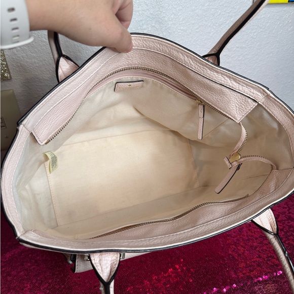 KATE SPADE ♠️ Light Blush Pink/Ivory Satchel Purse, Dual Handles, Gold Hardware💓 - Picture 3 of 17